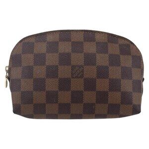 Authentic LOUIS VUITTON Damier Ebene Pochette Cosmetic PM Pouch bst276-121025